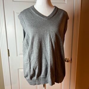 BROOKS BROTHERS Men's Supima Cotton Sweater Vest V-Neck Layering Soft Gray L